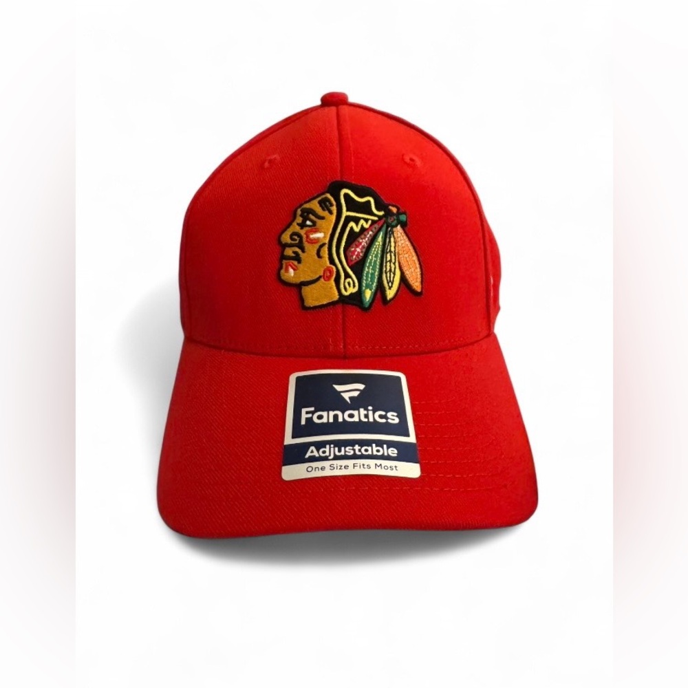 NWT NHL Chicago Blackhawks Fanatics Core Primary Logo Flex Hat OS